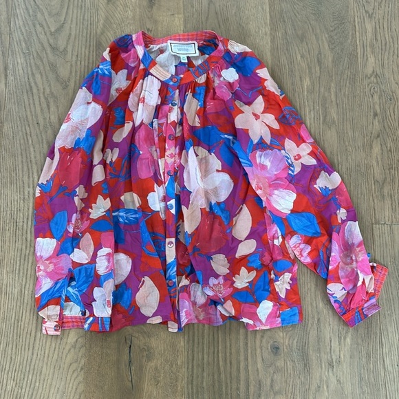 Johnny was GIVERNEY GARDENS RAGLAN POET BLOUSE - Picture 1 of 5